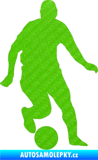 Samolepka Fotbalista 046 pravá 3D karbon zelený kawasaki