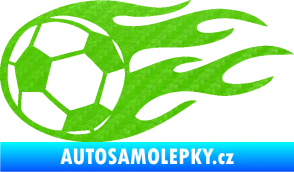Samolepka Fotbalový míč 004 levá v plamenech 3D karbon zelený kawasaki