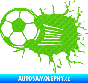 Samolepka Fotbalový míč 005 levá 3D karbon zelený kawasaki