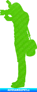 Samolepka Fotografka 001 levá 3D karbon zelený kawasaki