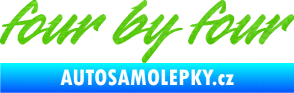 Samolepka Four by four 3D karbon zelený kawasaki
