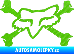 Samolepka Fox 004 3D karbon zelený kawasaki