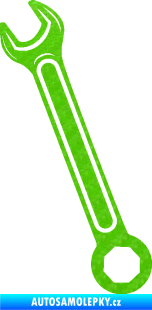 Samolepka Francouzský klíč levá 3D karbon zelený kawasaki