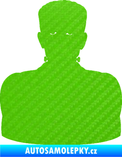 Samolepka Frankenstein  3D karbon zelený kawasaki