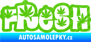 Samolepka Fresh 003 nápis s trávou 3D karbon zelený kawasaki