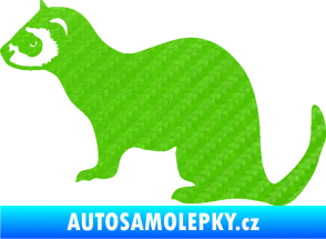 Samolepka Fretka 001 levá 3D karbon zelený kawasaki