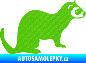 Samolepka Fretka 001 pravá 3D karbon zelený kawasaki
