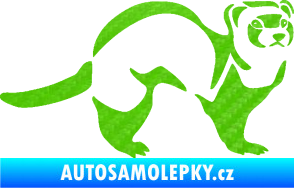 Samolepka Fretka 002 pravá 3D karbon zelený kawasaki