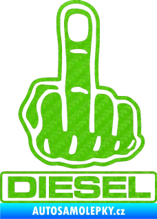Samolepka Fuck off diesel 3D karbon zelený kawasaki