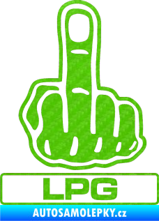 Samolepka Fuck off LPG 3D karbon zelený kawasaki