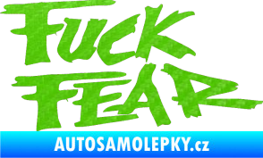 Samolepka Fuck fear 3D karbon zelený kawasaki