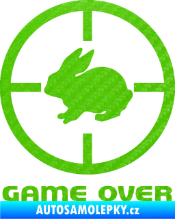Samolepka Game over lov zajíce 3D karbon zelený kawasaki