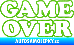 Samolepka Game over nad sebou 001 3D karbon zelený kawasaki