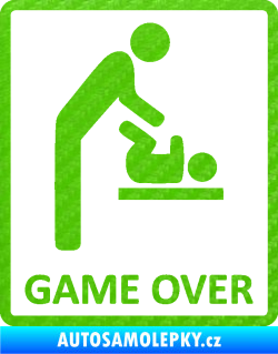 Samolepka Game over varianta baby 3D karbon zelený kawasaki