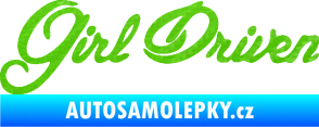 Samolepka Girl driven 3D karbon zelený kawasaki