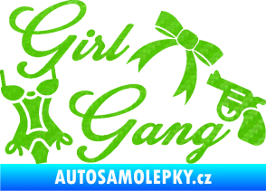 Samolepka Girl gang 001 3D karbon zelený kawasaki