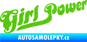 Samolepka Girl Power nápis 3D karbon zelený kawasaki