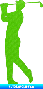 Samolepka Golfista 001 levá 3D karbon zelený kawasaki