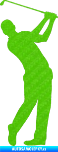 Samolepka Golfista 002 pravá 3D karbon zelený kawasaki
