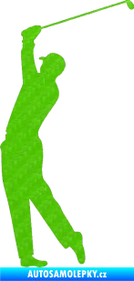 Samolepka Golfista 003 levá 3D karbon zelený kawasaki