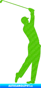 Samolepka Golfista 003 pravá 3D karbon zelený kawasaki