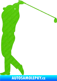 Samolepka Golfista 004 levá 3D karbon zelený kawasaki