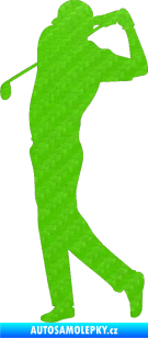 Samolepka Golfista 005 levá 3D karbon zelený kawasaki