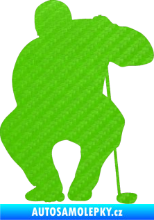 Samolepka Golfista 006 pravá 3D karbon zelený kawasaki