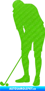 Samolepka Golfista 007 levá 3D karbon zelený kawasaki