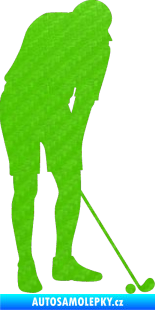 Samolepka Golfista 007 pravá 3D karbon zelený kawasaki