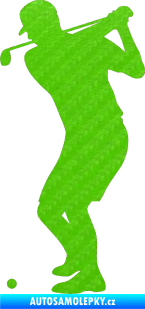 Samolepka Golfista 008 levá 3D karbon zelený kawasaki