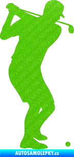 Samolepka Golfista 008 pravá 3D karbon zelený kawasaki