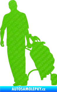 Samolepka Golfista 009 levá 3D karbon zelený kawasaki