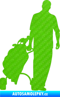 Samolepka Golfista 009 pravá 3D karbon zelený kawasaki