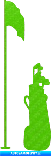 Samolepka Golfista 010 levá 3D karbon zelený kawasaki