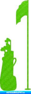 Samolepka Golfista 010 pravá 3D karbon zelený kawasaki