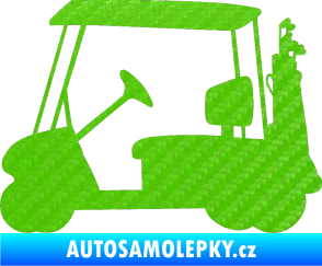 Samolepka Golfista 012 levá vozík 3D karbon zelený kawasaki