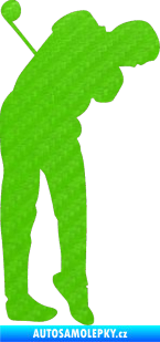 Samolepka Golfista 013 pravá 3D karbon zelený kawasaki