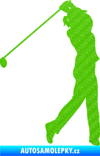 Samolepka Golfistka 013 pravá 3D karbon zelený kawasaki