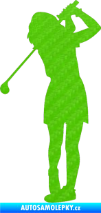 Samolepka Golfistka 014 levá 3D karbon zelený kawasaki