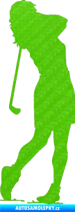 Samolepka Golfistka 015 levá 3D karbon zelený kawasaki