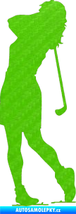 Samolepka Golfistka 015 pravá 3D karbon zelený kawasaki