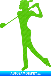 Samolepka Golfistka 016 levá 3D karbon zelený kawasaki