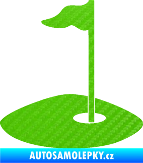 Samolepka Golfová jamka 001 pravá 3D karbon zelený kawasaki