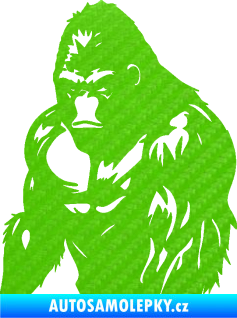 Samolepka Gorila 004 levá 3D karbon zelený kawasaki