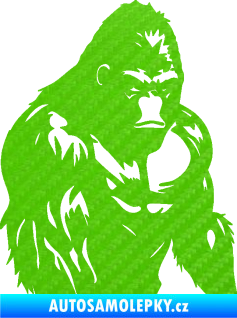 Samolepka Gorila 004 pravá 3D karbon zelený kawasaki