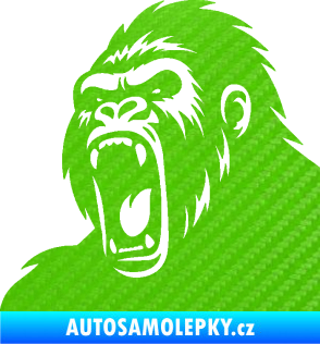 Samolepka Gorila 005 levá 3D karbon zelený kawasaki