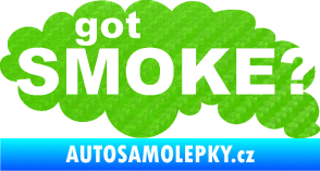 Samolepka Got smoke? nápis diesel dým 3D karbon zelený kawasaki