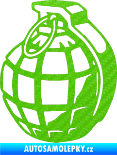 Samolepka Granát levá 3D karbon zelený kawasaki