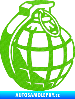 Samolepka Granát pravá 3D karbon zelený kawasaki